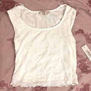 white floral lace top